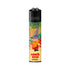 Accendino Clipper con disegno di mago e capelli-barba arancioni. Testo: "CLIPPER reusable", "MANGO KUSH", "WEEDZARD".