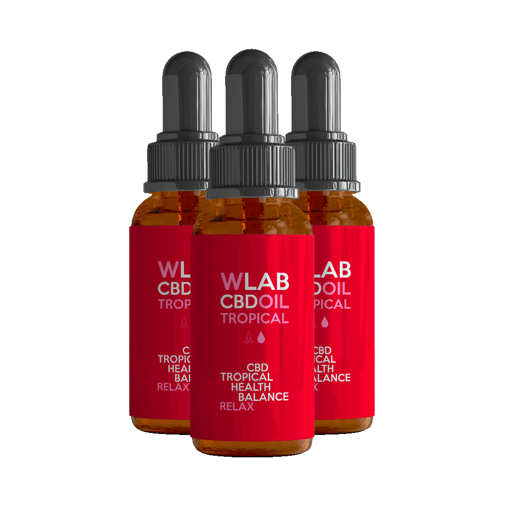 Pack da 3 confezioni mix - Olio CBD 20% (2000mg) 10ml Pack Olio CBD 20% CBD isolate - tropical WLAB Olio CBD