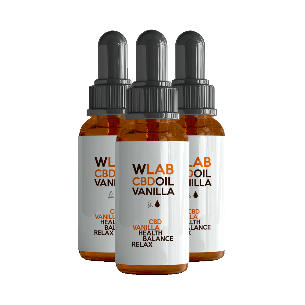 Pack da 3 confezioni mix - Olio CBD 30% (3000mg) 10ml Pack Olio CBD 30% CBD isolate - vaniglia WLAB Olio CBD