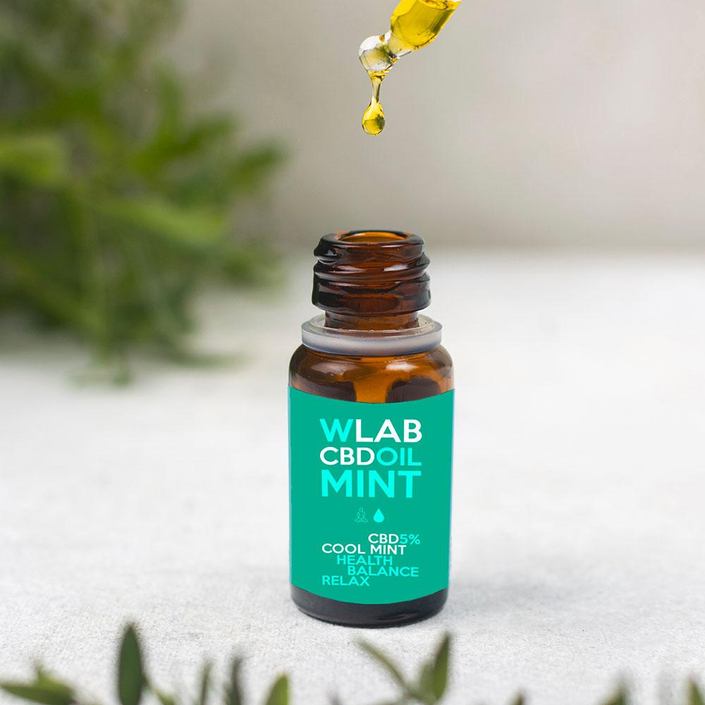 Olio CBD 5% (500mg) 10ml gusto Menta WLAB Olio CBD