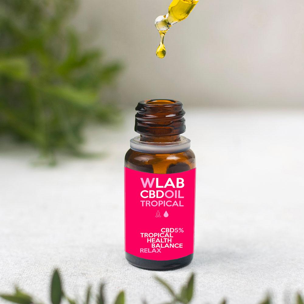 Olio CBD 5% (500mg) 10ml gusto Tropical Olio CBD 5% - 10ml gusto Tropical WLAB Olio CBD