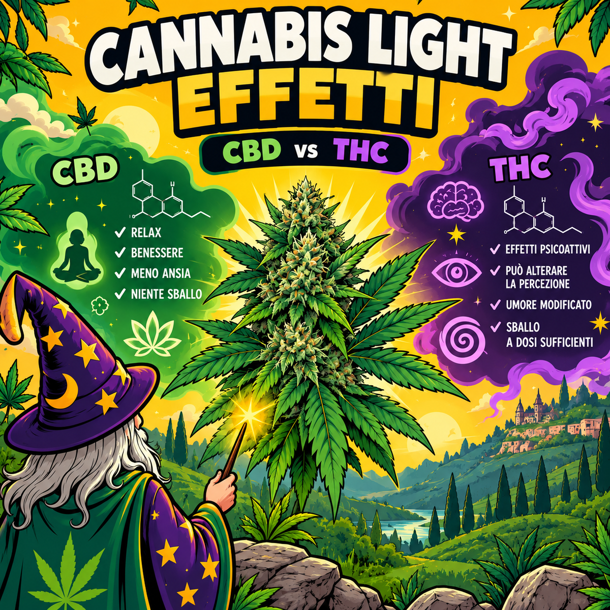 Il Mago spiega gli effetti della cannabis light: differenze tra CBD e THC 
