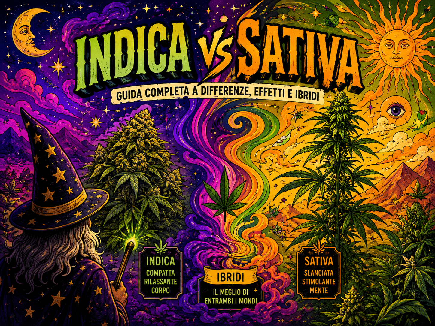Il Mago di Weedzard guarda le differenze tra Cannabis Indica e Sativa
