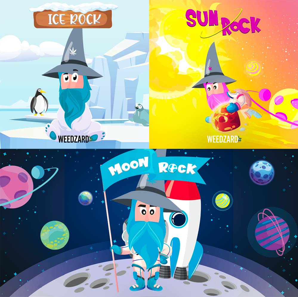 Bundle MoonRock - IceRock - SunRock Weedzard Infiorescenza