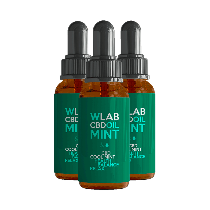 Pack da 3 confezioni mix - Olio CBD 5% (500mg) 10ml Pack Olio CBD 5% - Gusti misti CBD isolate - menta WLAB Olio CBD